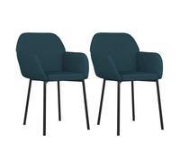 vidaXL Sillas de comedor Butaca terciopelo azul 2 unidades