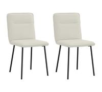 vidaXL Sillas de comedor 2 unidades terciopelo crema
