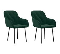 vidaXL Sillas de comedor 2 unidades terciopelo en color Gris oscuro/Azul/Amarillo y más | cómodas modernas ergonómicas para comedor cocina salón hogar