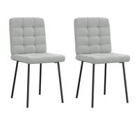 vidaXL Sillas de comedor 2 unidades terciopelo gris claro