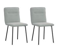 vidaXL Sillas de comedor 2 unidades terciopelo gris claro