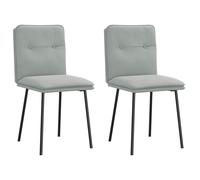 vidaXL Sillas de comedor 2 unidades terciopelo gris claro