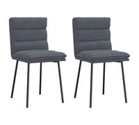 vidaXL Sillas de comedor 2 unidades terciopelo gris oscuro