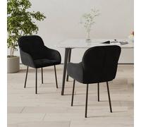 vidaXL Sillas de comedor 2 unidades terciopelo ergonómicas modernas Gris oscuro/Azul/Amarillo