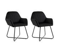 vidaXL Sillas de comedor – 2 unidades – terciopelo negro