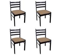 vidaXL Sillas de comedor 4 uds madera maciza caucho terciopelo en color Marrón/Blanco | cómodas modernas ergonómicas para comedor cocina salón hogar