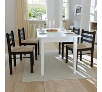 vidaXL Sillas de comedor 4 uds madera maciza caucho terciopelo marrón