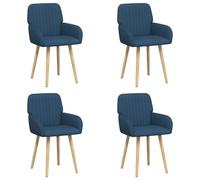 vidaXL Sillas de Comedor 4 uds. Tela Azul 56,5 x 50 x 87,5 cm