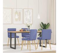 vidaXL Sillas de comedor 4 uds tela azul jeans