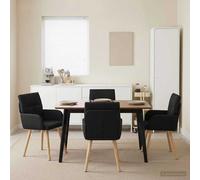 vidaXL Sillas de comedor 4 uds. Tela Negro 60 x 56 x 93 cm
