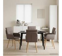 vidaXL: Juego de 4 sillas de comedor, tapizadas en tela color taupé, dimensiones 60 x 56 x 96 cm