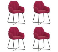 Sillas De Comedor 4 Uds. Terciopelo Rojo Vino 55 X 50 X 84 Cm Vidaxl