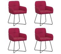 vidaXL Sillas de Comedor 4 uds. Terciopelo Rojo Vino 59 x 56,5 x 86 cm