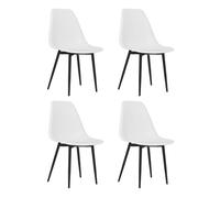 vidaXL Sillas de comedor Marck PP patas de metal blancas 84x46x52 cm Pack de 4