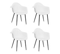 vidaXL Sillas de comedor – 4 unidades, blancas, PP