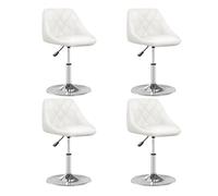vidaXL Sillas de comedor 4 unidades cuero sintético blanco