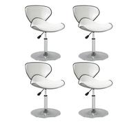 vidaXL: Juego de 4 sillas de comedor, color blanco, tapizadas en cuero sintético