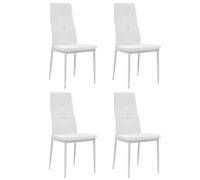 vidaXL Sillas de comedor 4 unidades cuero sintético en color Negro/Blanco | cómodas modernas ergonómicas para comedor cocina salón hogar