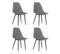 vidaXL Sillas de comedor – 4 unidades – gris – PP
