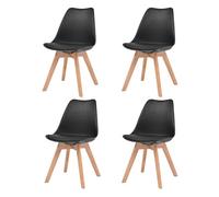 Vidaxl sillas de comedor 4 unidades plástico negro