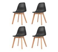 vidaXL Sillas de comedor 4 unidades plástico negro