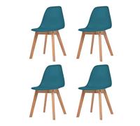vidaXL Sillas de comedor 4 unidades plástico turquesa en color Tuquesa/Negro/Blanco y más | cómodas modernas ergonómicas para comedor cocina salón hogar