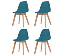 vidaXL Sillas de comedor 4 unidades plástico turquesa en color Tuquesa/Negro/Blanco y más | cómodas modernas ergonómicas para comedor cocina salón hogar