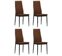 vidaXL Sillas de comedor 4 unidades tela en color Gris claro/Gris oscuro/Marrón | cómodas modernas ergonómicas para comedor cocina salón hogar