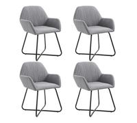 Vidaxl sillas de comedor 4 unidades tela gris claro