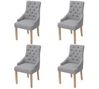 vidaXL: Juego de 4 sillas de comedor, color gris claro, tapizadas en tela