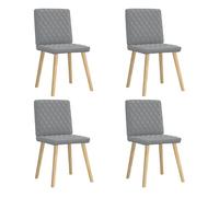 vidaXL Sillas de comedor 4 unidades tela ergonómicas y modernas – Verde oscuro/Gris nube/Crema