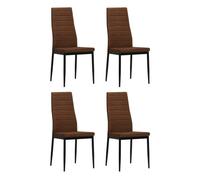 Vidaxl sillas de comedor 4 unidades tela marrón
