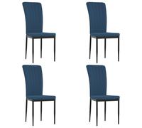 vidaXL Sillas de comedor de terciopelo azul 4 unidades