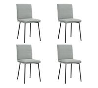 vidaXL: Juego de 4 sillas de comedor, color gris claro, tapizadas en terciopelo