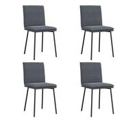 vidaXL: Juego de 4 sillas de comedor, color gris oscuro, tapizadas en terciopelo