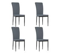 vidaXL Sillas de comedor 4 unidades Terciopelo gris oscuro