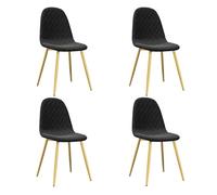 vidaXL Sillas de comedor Legance – Pack de 4, tapizado acolchado 83x45x53,5 cm Negro