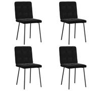 vidaXL Sillas de Comedor 4 Unidades Terciopelo Negro