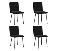 vidaXL Sillas de comedor 4 unidades Terciopelo – Cómodas y ergonómicas – Negras