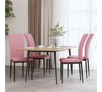 vidaXL Sillas de comedor 4 unidades terciopelo rosa