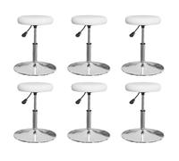 vidaXL: Juego de 6 sillas de comedor, color blanco, tapizadas en cuero sintético