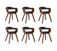 Vidaxl sillas de comedor 6 uds madera curvada y cuero sintético negro