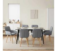Sillas De Comedor 6 Uds. Tela Gris Claro 56,5 X 50 X 87,5 Cm Vidaxl
