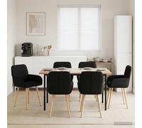vidaXL Sillas de Comedor 6 uds. Tela Negro 56,5 x 50 x 87,5 cm