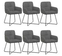 vidaXL Sillas de comedor 6 uds. Terciopelo Gris oscuro