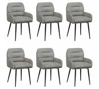 vidaXL Sillas de comedor 6 uds. Terciopelo 59 x 59.5 x 90 cm Multicolor Gris claro