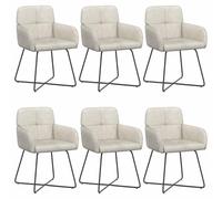 vidaXL Sillas de Comedor 6 uds. Terciopelo Crema 59 x 56,5 x 86 cm