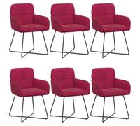 vidaXL Sillas de Comedor 6 uds. Terciopelo Rojo Vino 59 x 56,5 x 86 cm