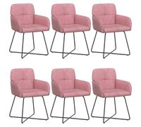 vidaXL Sillas de Comedor 6 uds. Terciopelo Rosa 59 x 56,5 x 86 cm