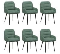vidaXL Sillas de Comedor 6 uds. Terciopelo Verde Mar 59 x 59,5 x 90 cm